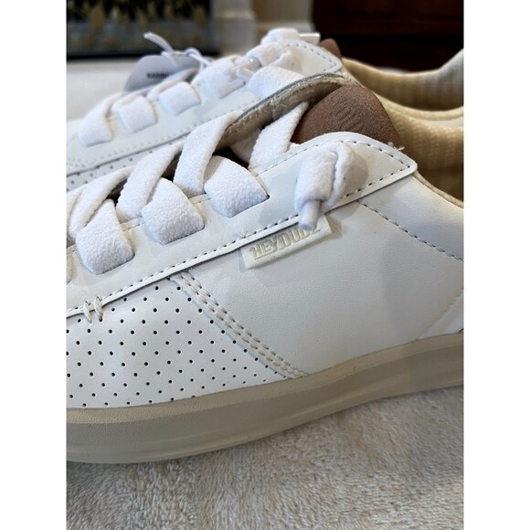 NEW Hey Dude Size 8 Karina Duo Classic White / Tan Sneaker Lace Up Women's NWT - Picture 11 of 13